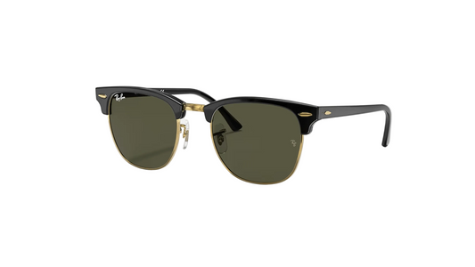 RB3016 Clubmaster Classic Sunglasses Ray Ban 51 Noir sur Arista Vert