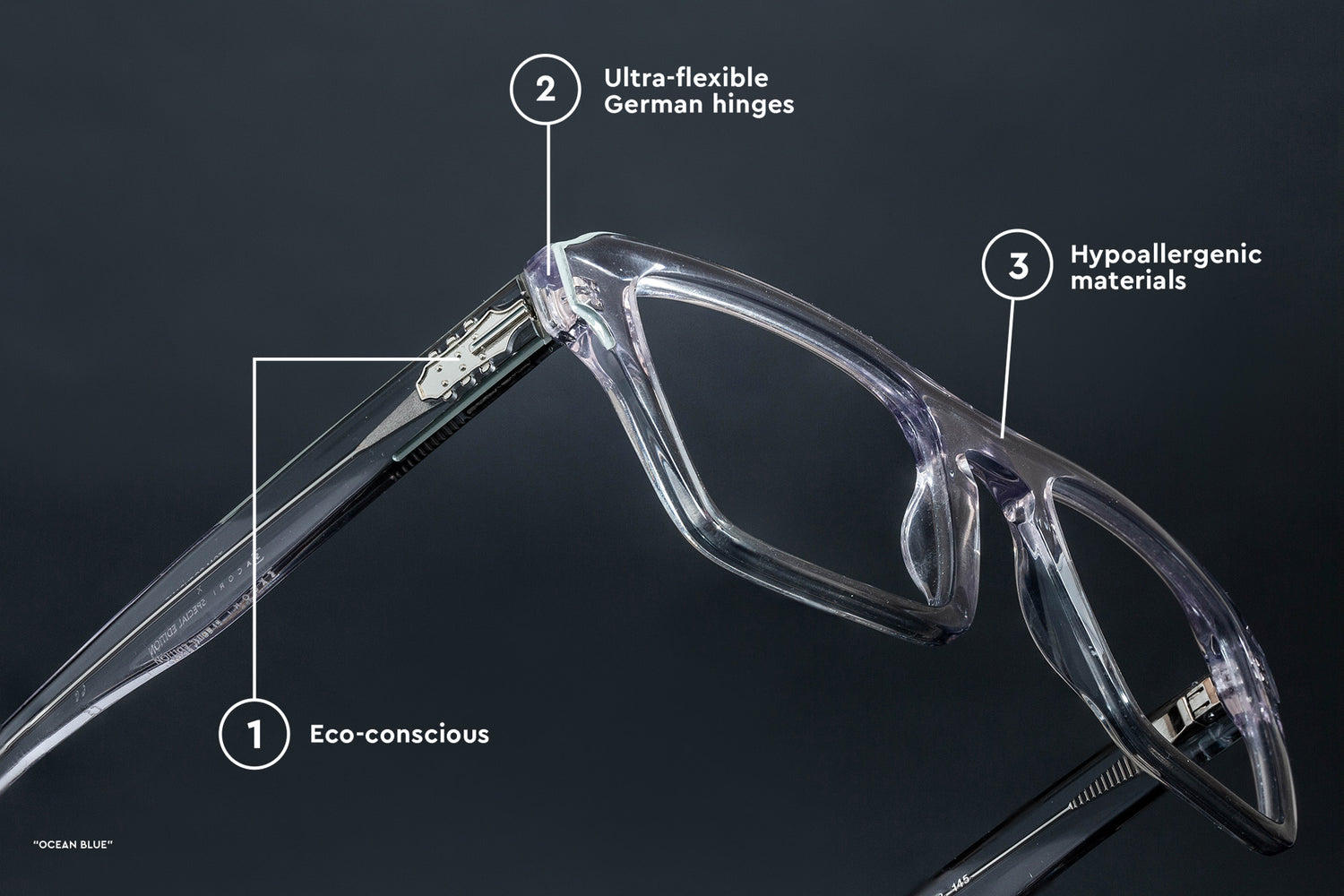 The parts of a typical eyeglass