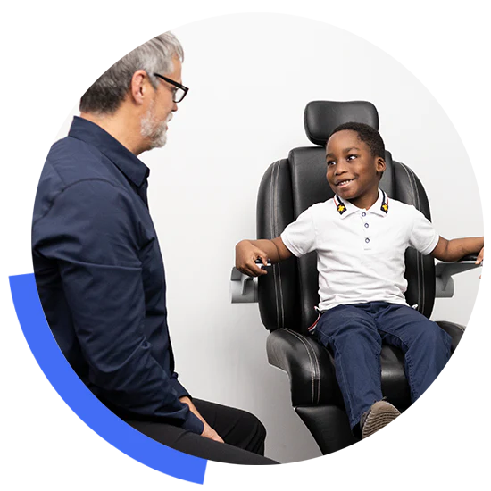 Child undergoing eye exam